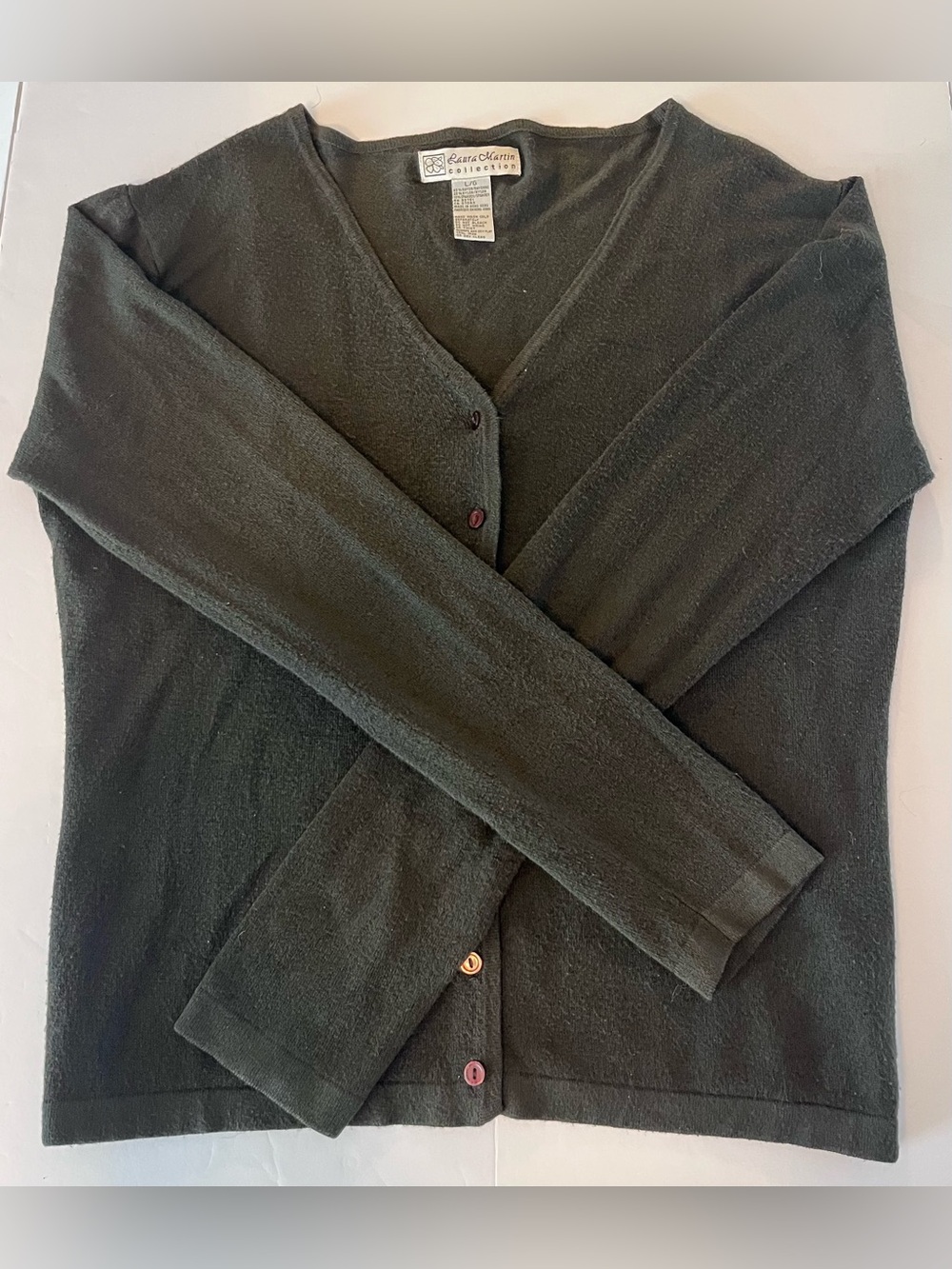 Laura Martin Vintage Knit Cardigan Top • Whimsigoth Dark Chocolate Brown L